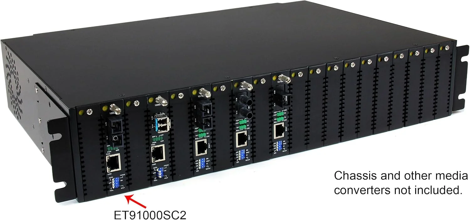 مبدل فیبر چند حالته (MM) SC StarTech.com برای شبکه 1Gbe - برد 550 متر - گیگابیت اترنت - نظارت از راه دور - 850 نانومتر (ET91000SC2)