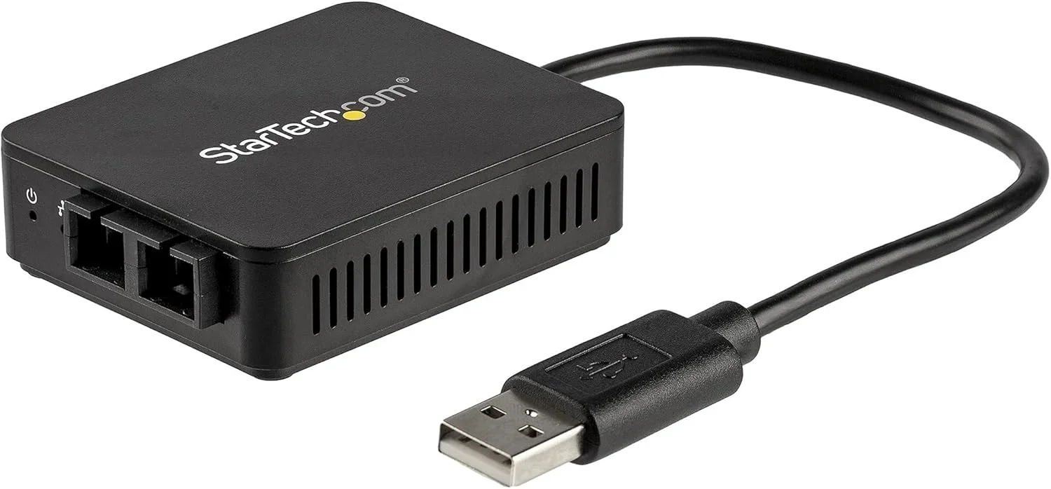 مبدل USB به فیبر نوری StarTech.com - 100BASE-FX SC - MM - سازگار با ویندوز، مک و لینوکس - آداپتور USB به اترنت - آداپتور شبکه USB (US100A20FXSC)، مشکی
