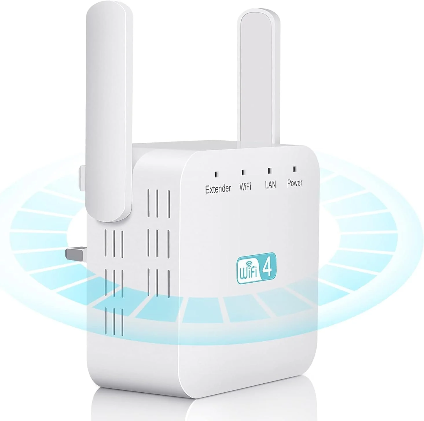 تقویت کننده وای فای NALACAL، توسعه دهنده وای فای، توسعه دهنده برد وای فای 300 مگابیت بر ثانیه 2.4 گیگاهرتز، تقویت کننده اینترنت بی سیم، با پورت WAN/LAN، 2 آنتن، نصب آسان، دوشاخه UK، A(WHX)2، برای خانه، دفتر