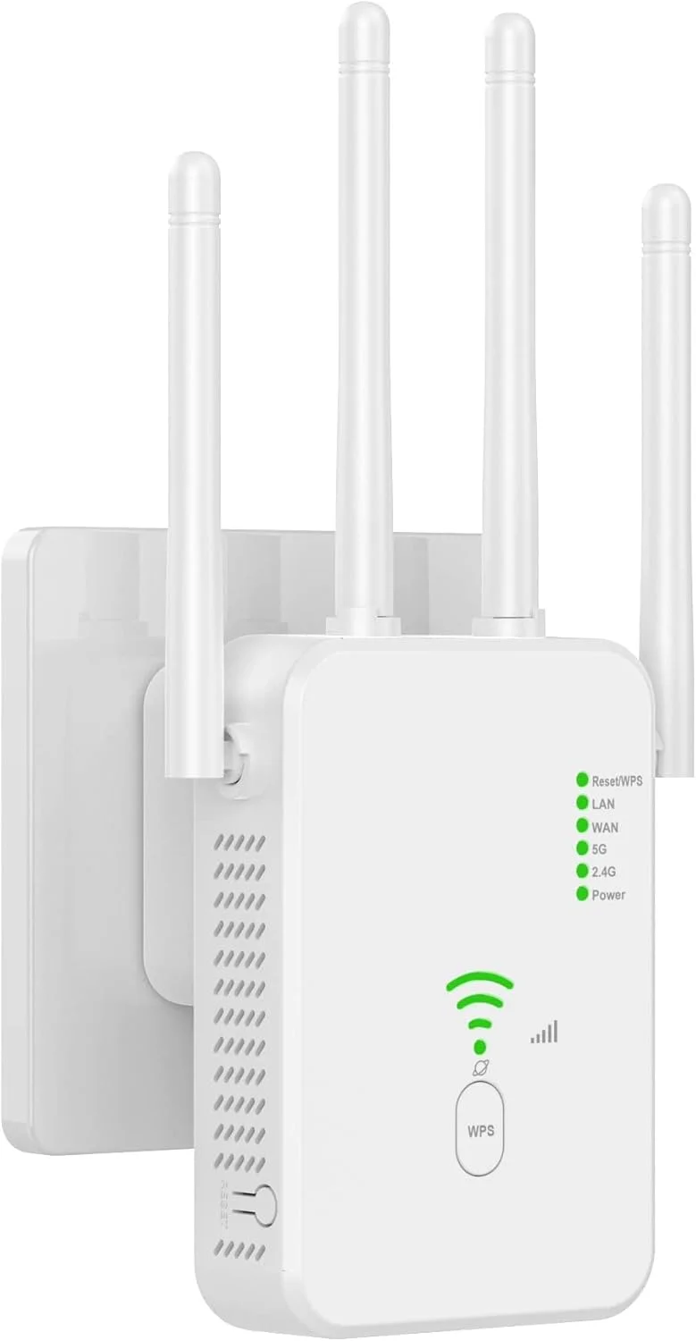 تقویت کننده سیگنال OSHIMA برای منزل، توسعه دهنده وای فای، تقویت کننده توسعه دهنده وای فای، پوشش توسعه دهنده وای فای دو بانده 1200 مگابیت بر ثانیه 1280 متر مربع و 105+ دستگاه، راه اندازی با یک ضربه (U10Beige)