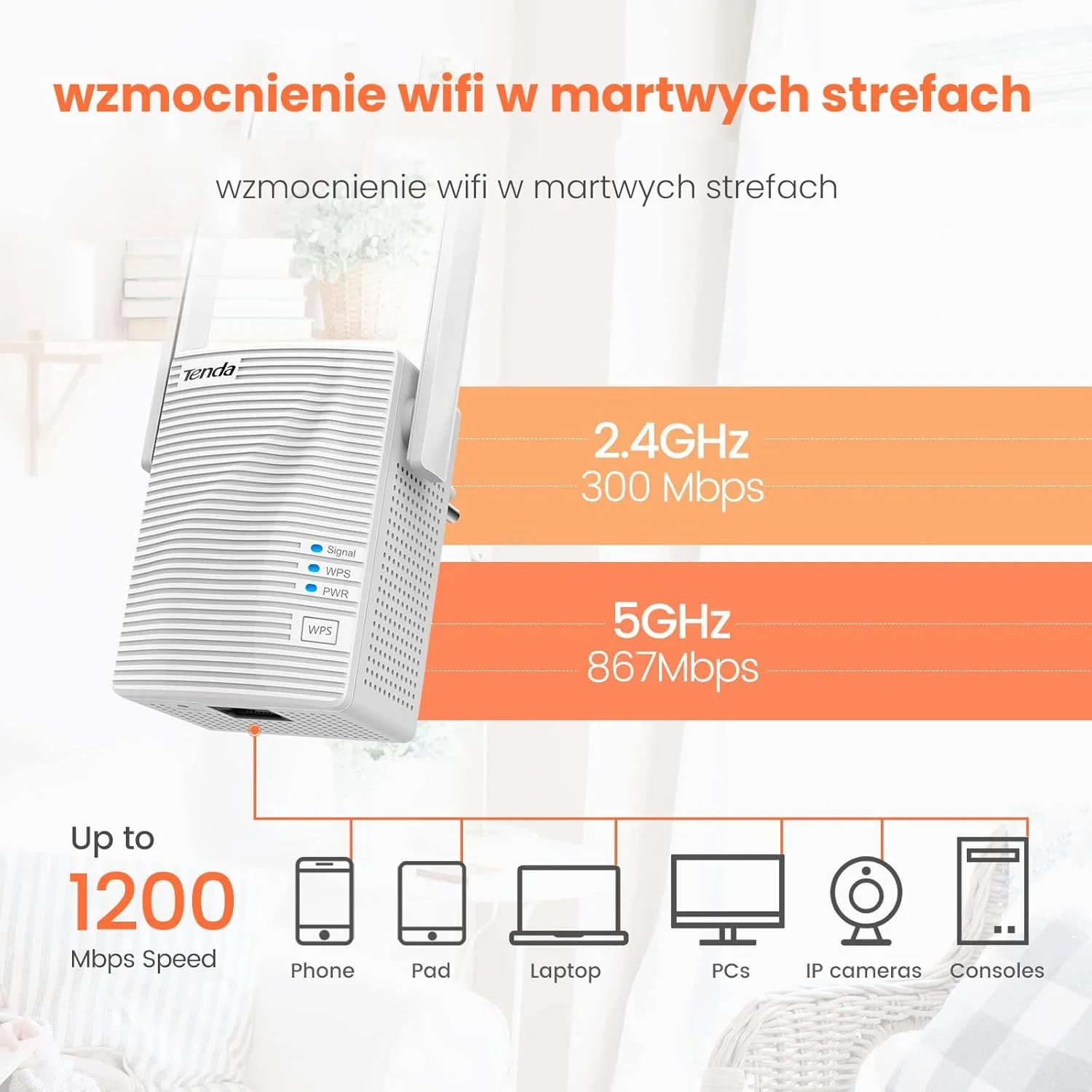 تکرار کننده/پل Tenda A18 با سرعت 867 مگابیت بر ثانیه، تکرار کننده شبکه، سفید تکرار کننده/پل Tenda A18 با سرعت 867 مگابیت بر ثانیه، تکرار کننده شبکه، سفید