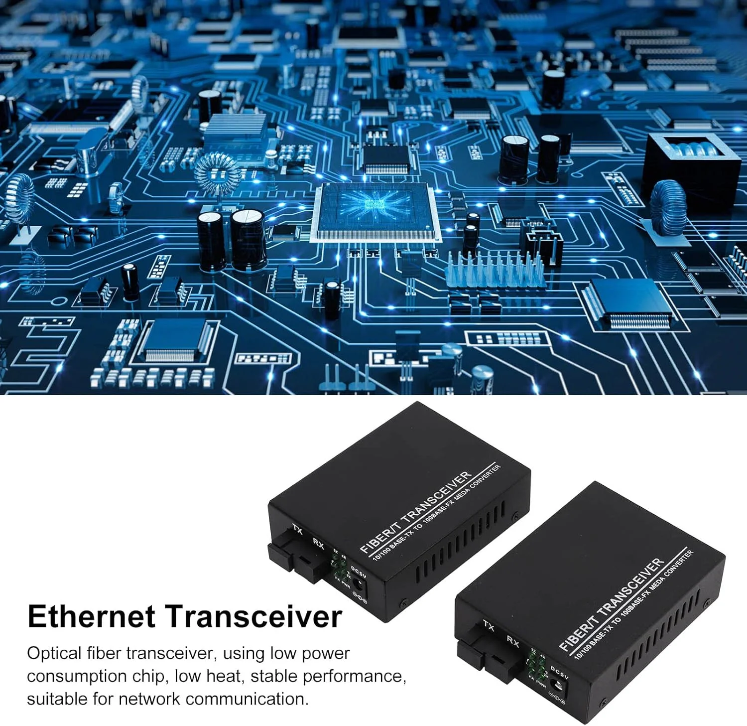فرستنده و گیرنده فیبر نوری، مبدل رسانه اترنت فیبر چند حالته با ماژول فرستنده و گیرنده دوگانه، مصرف برق پایین برای ارتباطات شبکه