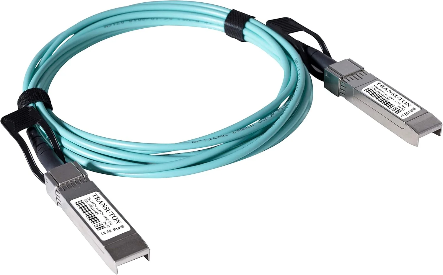 کابل فیبر نوری اکتیو 10G SFP+ به SFP+ ترانسوتون | سازگار با دستگاه های سیسکو، دی-لینک، سوپرمیکرو، میکروتیک، زد تی ای، 10 متر