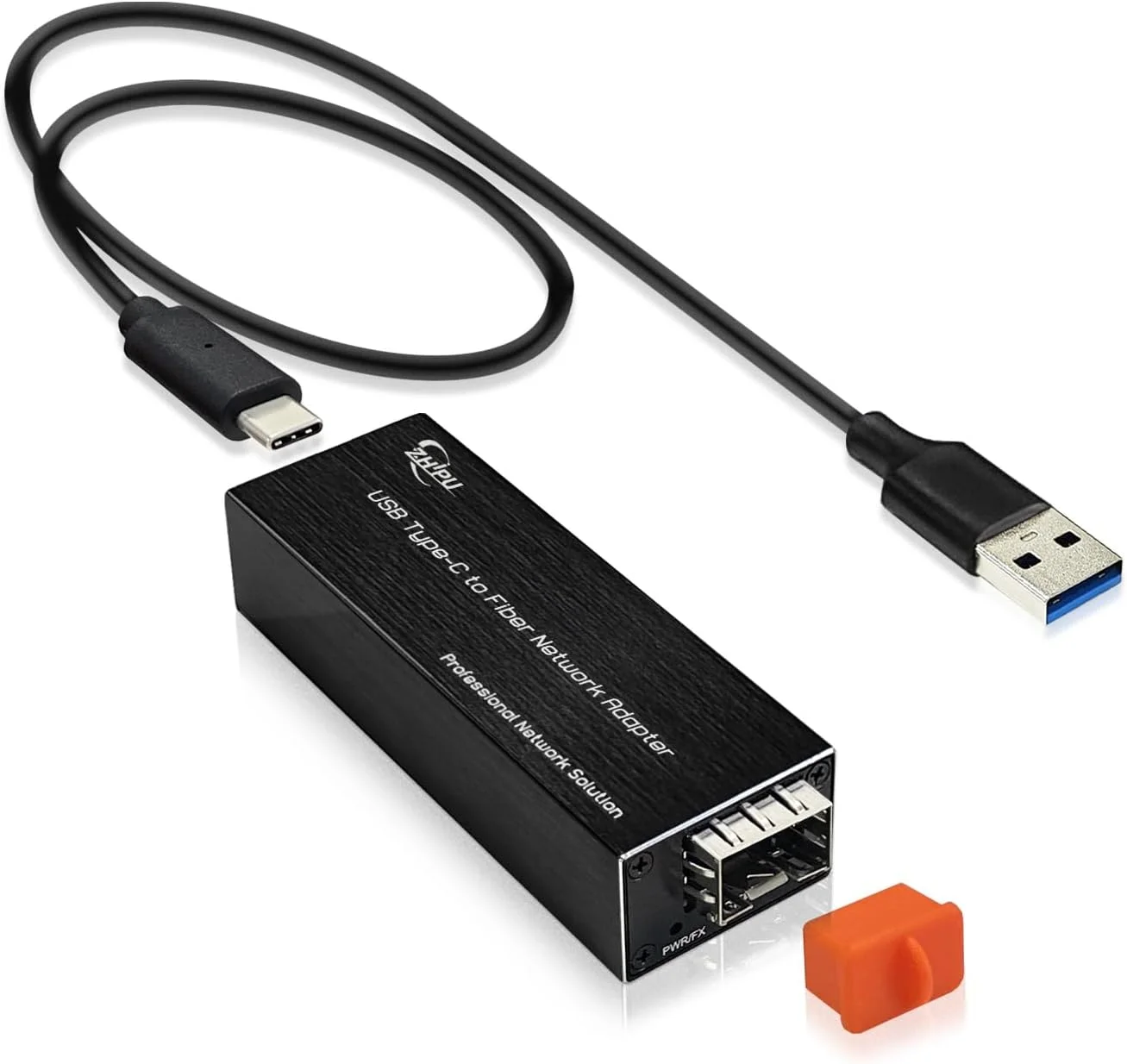 آداپتور شبکه فیبر نوری USB 3.0 Type-C، کارت اترنت SFP باز USB-C به 100/1000Base-X، سازگار با Windows Server/Windows/Linux، طراحی جمع و جور برای شبکه با سرعت بالا