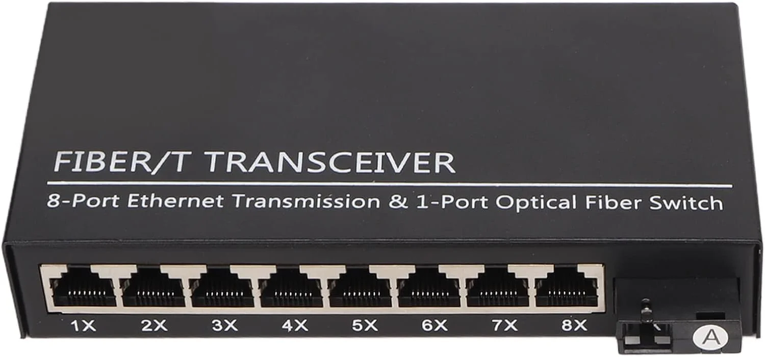 فرستنده و گیرنده فیبر نوری Tx1310nm Rx1550nm، سوئیچ فیبر نوری اترنت تک حالته، 100 مگابیت بر ثانیه، پشتیبانی از فریم بزرگ 9 کیلوبایتی، 1 پورت نوری 8 پورت الکتریکی، انتقال تا 25 کیلومتر