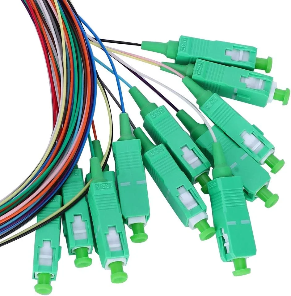 کابل فیبر نوری پیگتیل سینگل مود Vikye، ۱۲ هسته SC/APC-0.9mm فیبر نوری پیگتیل سینگل مود برای سیستم ارتباطات شبکه