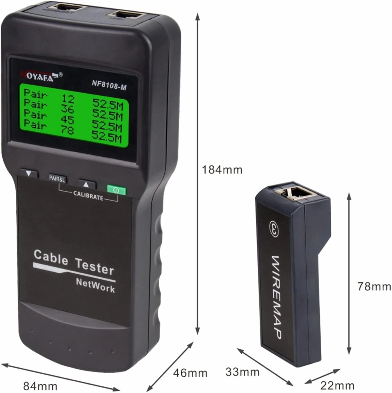 تستر فیبر نوری WWART مدل NF8108-M، تستر کابل شبکه دیجیتال LAN، ابزار ردیاب کابل کواکسیال RJ45 5E, 6E، اندازه گیری طول کابل شبکه