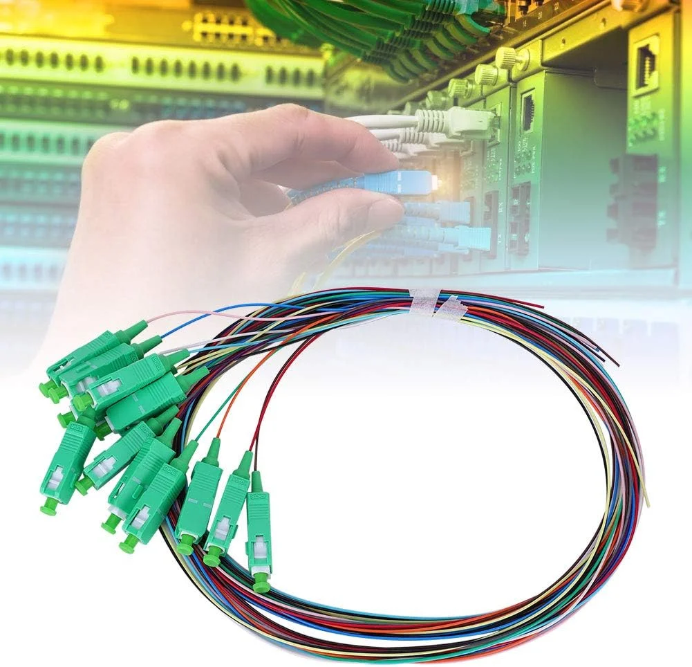 کابل فیبر نوری پیگتیل سینگل مود Vikye، ۱۲ هسته SC/APC-0.9mm فیبر نوری پیگتیل سینگل مود برای سیستم ارتباطات شبکه