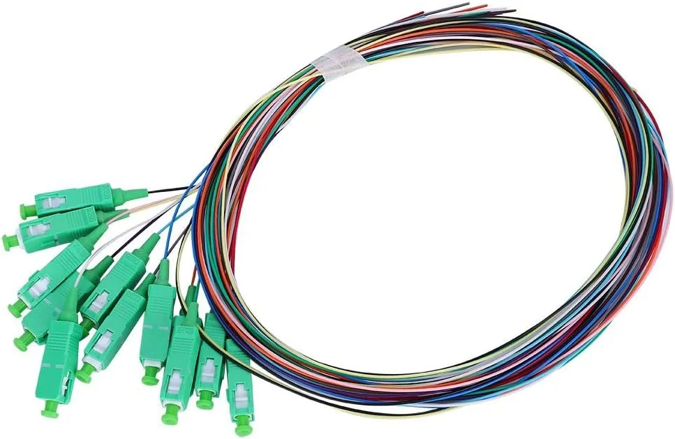 کابل فیبر نوری پیگتیل سینگل مود Vikye، ۱۲ هسته SC/APC-0.9mm فیبر نوری پیگتیل سینگل مود برای سیستم ارتباطات شبکه