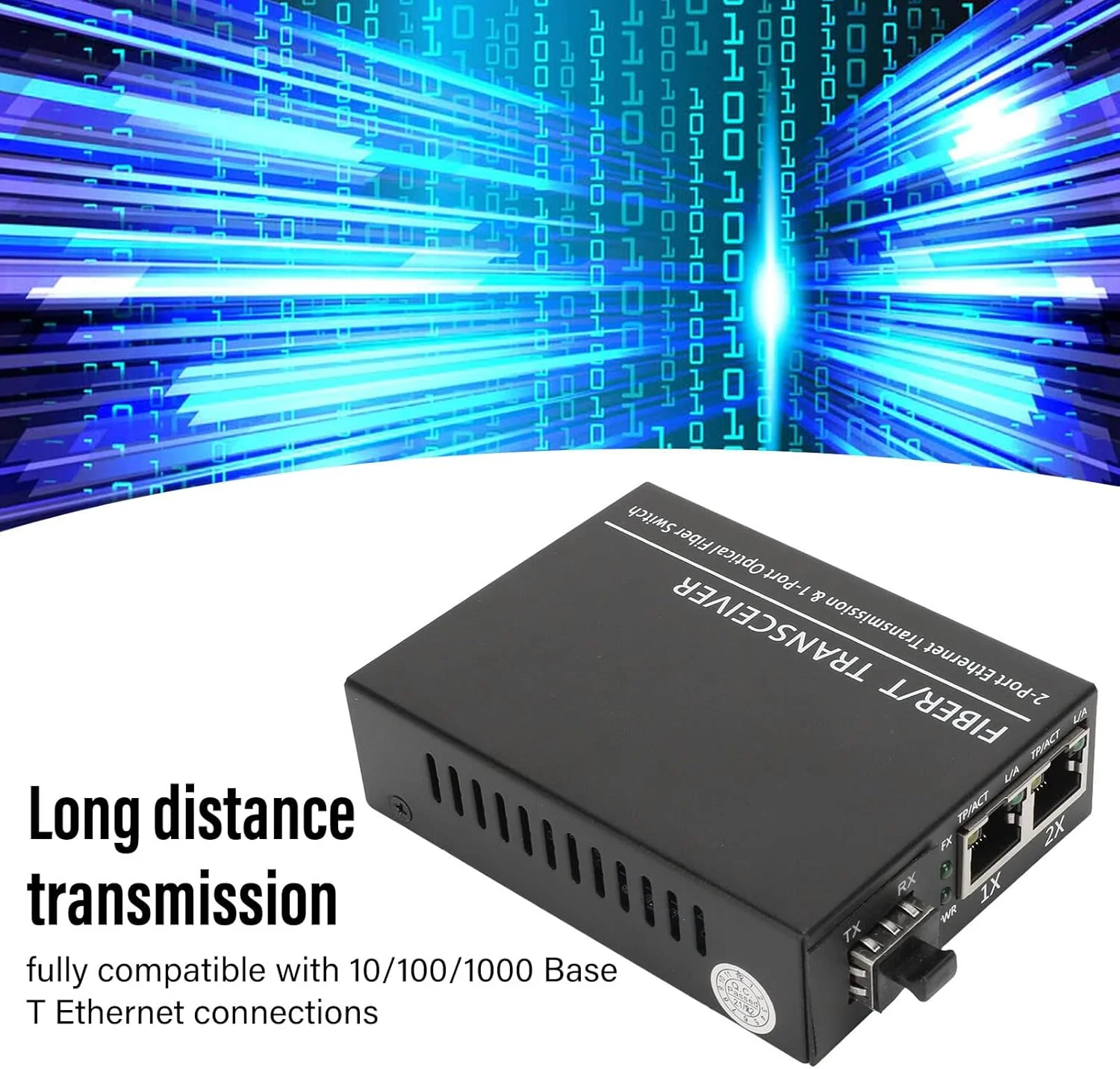 مبدل رسانه ای فیبر به اترنت Zhed Gigabit SFP به RJ45، مبدل رسانه ای فیبر، فیبر نوری تک حالته چند حالته به مبدل اترنت با نشانگر، اترنت 10/100/1000 Base T، تا 120 کیلومتر