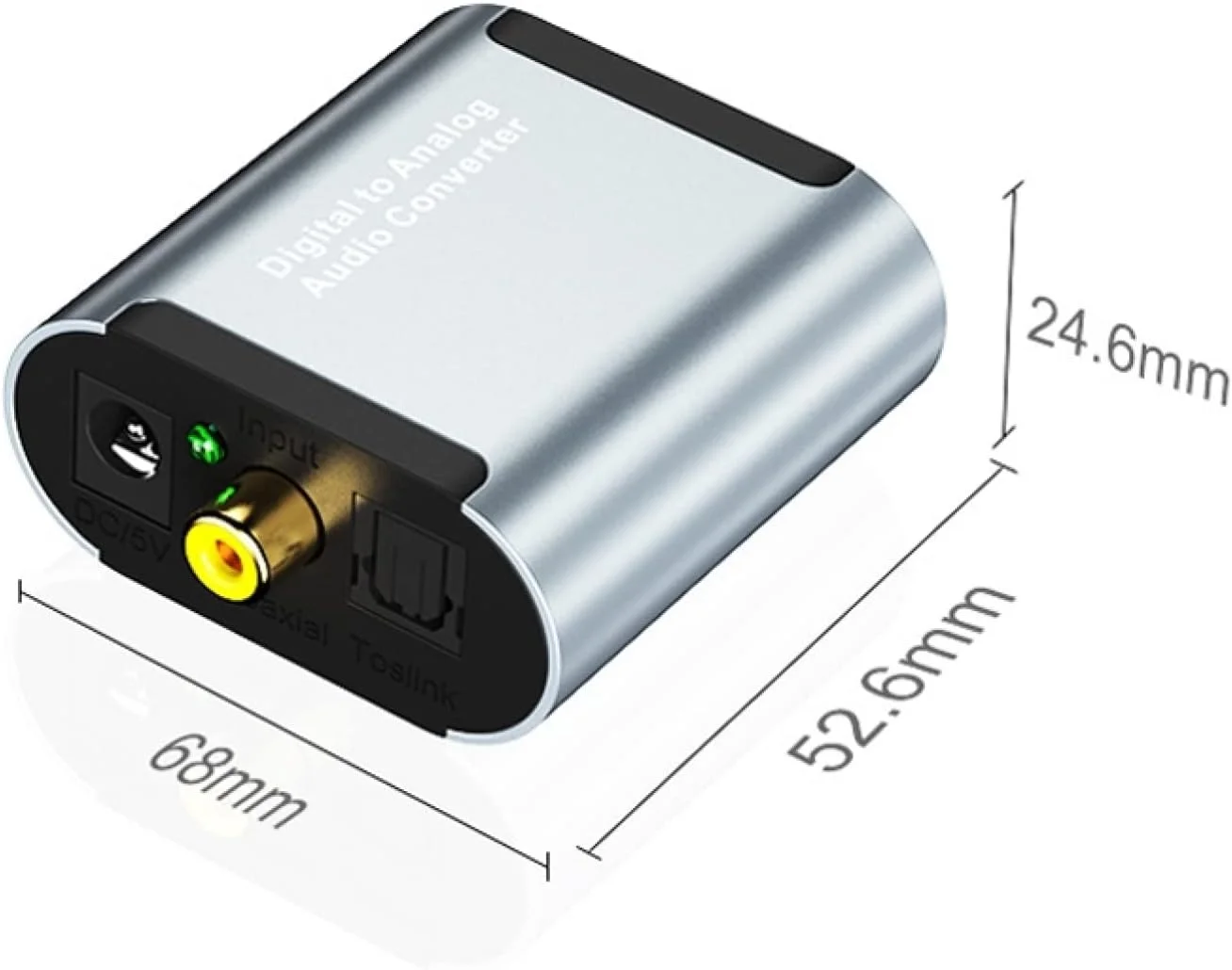 تبدیل کننده صوتی دیجیتال به آنالوگ ZZjingli HW-25DA با جک 3.5 میلی متری SPDIF به همراه کابل فیبر نوری و USB