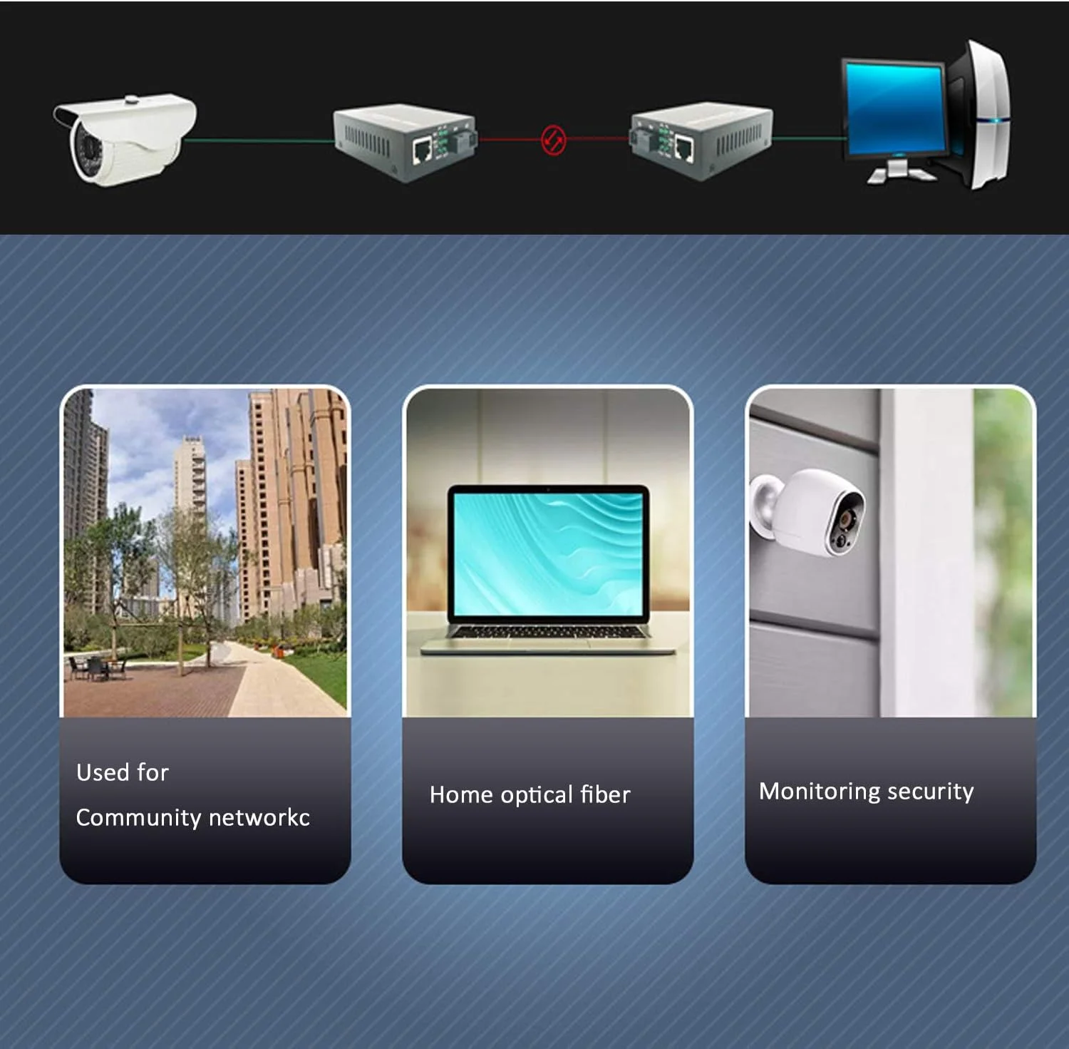 مبدل رسانه اترنت فیبر نوری XMSJSIY، تک حالته 10/100Base-TX به 100Base-FX، RJ45 به SC، فرستنده و گیرنده فیبر نوری تا 25 کیلومتر (1 جفت)