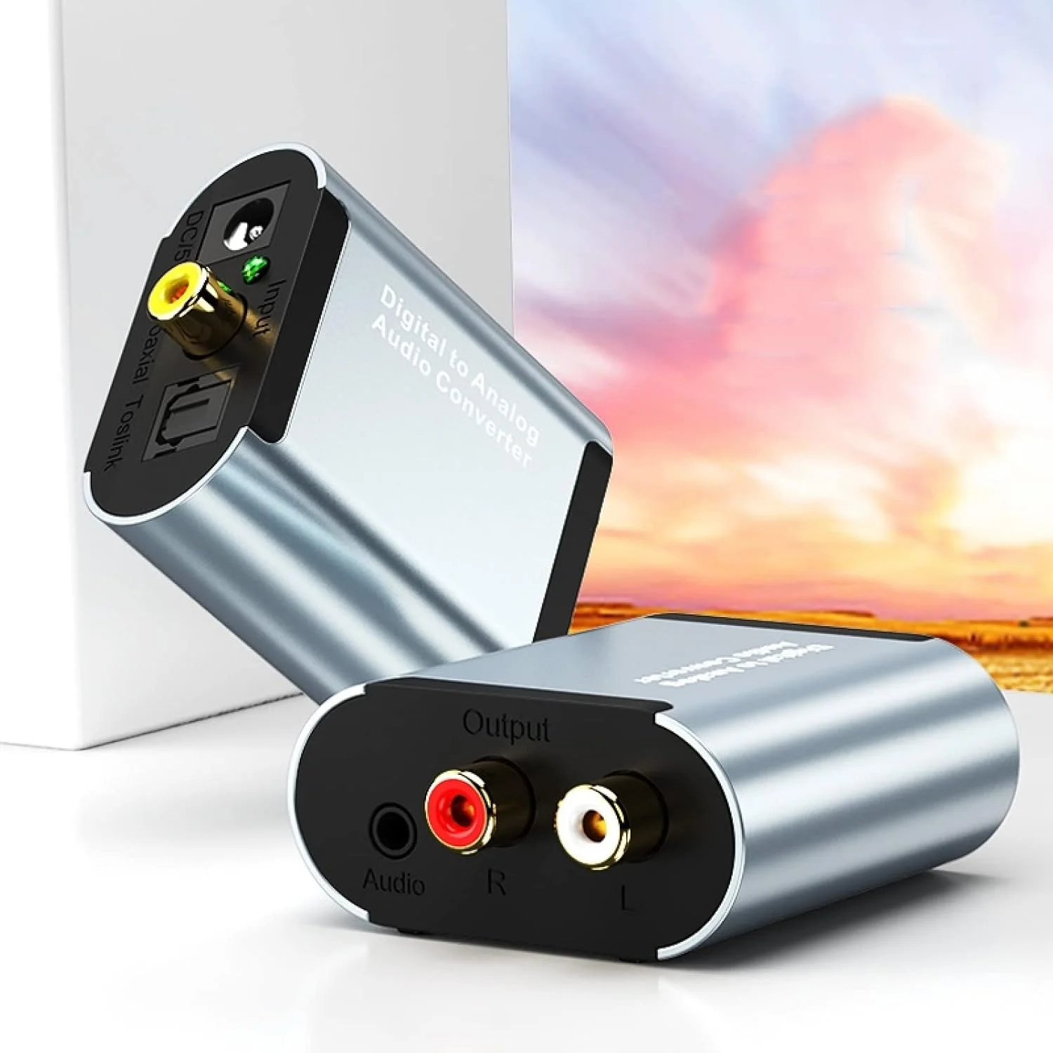 تبدیل کننده صوتی دیجیتال به آنالوگ ZZjingli HW-25DA با جک 3.5 میلی متری SPDIF به همراه کابل فیبر نوری و USB