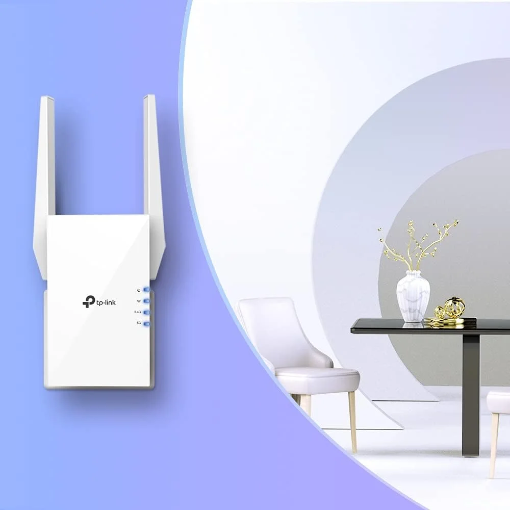 تقویت کننده اینترنت Tp-Link Ax1500 Wifi، پوشش دهی تا 140 متر مربع و 25 دستگاه، دو بانده تا سرعت 1.5 گیگابیت بر ثانیه، حالت Ap با پورت گیگابیتی، نصب با اپلیکیشن، سازگار با Onemesh (Re505X)