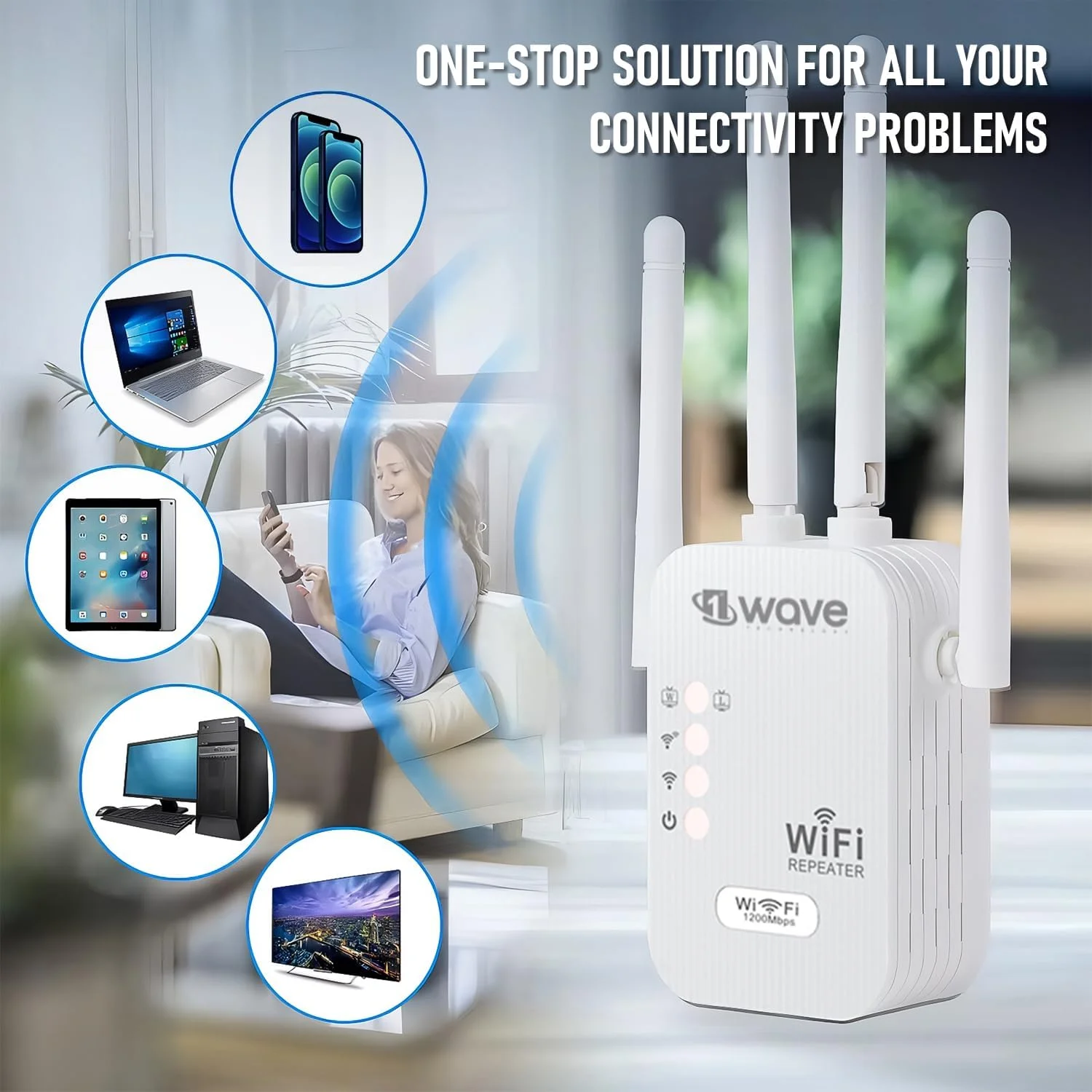 تقویت کننده وای فای AC1200 فرست ویو | تقویت کننده سیگنال دو بانده 2.4/5 گیگاهرتز 1200 مگابیت بر ثانیه | تکرار کننده و نقطه دسترسی | نصب با یک کلیک، پوشش گسترده تقویت کننده وای فای AC1200 فرست ویو | تقویت کننده سیگنال دو بانده 2.4/5 گیگاهرتز 1200 مگابیت بر ثانیه | تکرار کننده و نقطه دسترسی | نصب با یک کلیک، پوشش گسترده