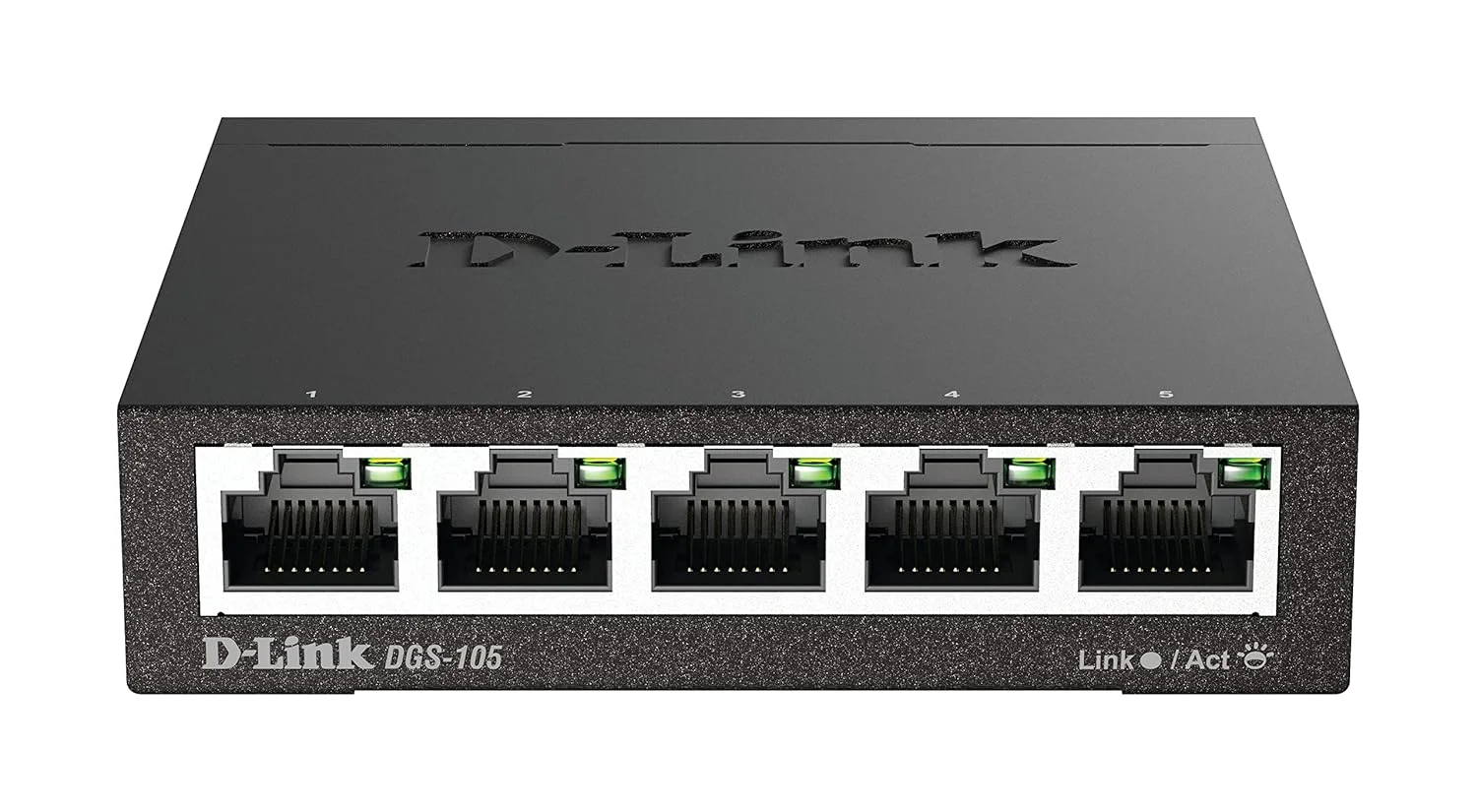 سوئیچ رومیزی 5 پورت گیگابیتی غیر مدیریتی D-Link DGS-105/B با بدنه فلزی 10/100/1000 مگابیت بر ثانیه - نسخه انگلستان، مشکی DGS-105/B