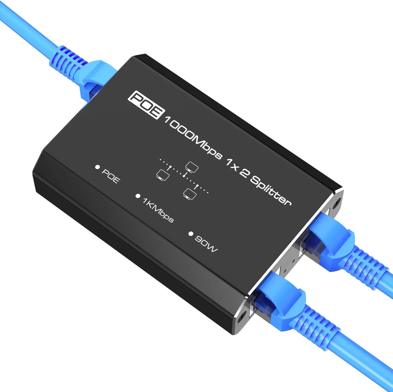 سوئیچ گیگابیتی PoE، سوئیچ 2 پورت گیگابیت اترنت، اسپلیتر اترنت، آداپتور Non-PoE به PoE، هاب شبکه 1 ورودی 2 خروجی، تامین PoE (15.4W) یا PoE+ (30W)، نصب آسان، فاصله تا 100 متر.