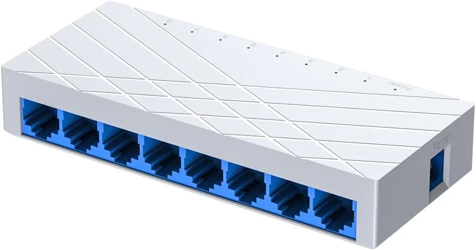 سوئیچ شبکه 8 پورت گیگابیتی اترنت غیر مدیریتی، سوئیچ شبکه رومیزی پلاگ اند پلی برای دفتر خانه/دفتر کوچک (شبکه کامپیوتری، سوئیچ اینترنت، سازگاری روتر جهانی)