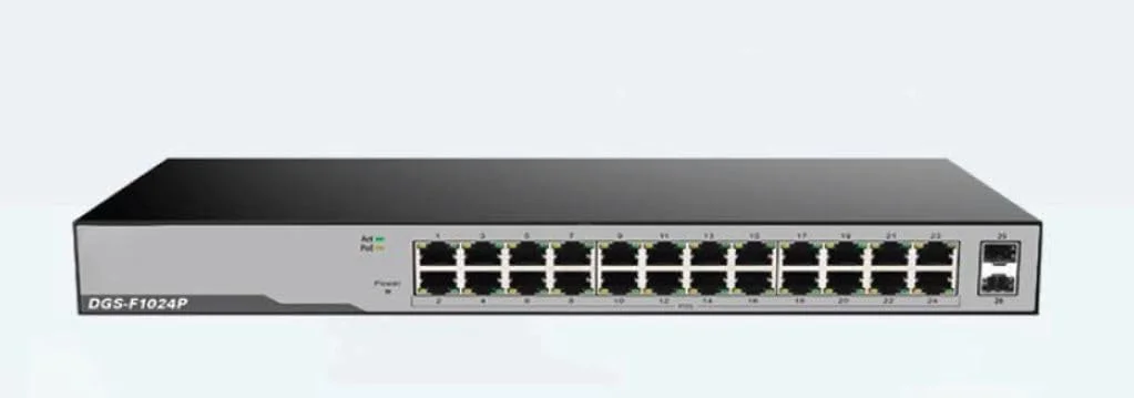 سوئیچ 24 پورت گیگابیتی غیر مدیریتی POE با 2 پورت SFP، 250 وات مدل DGS-F1024P