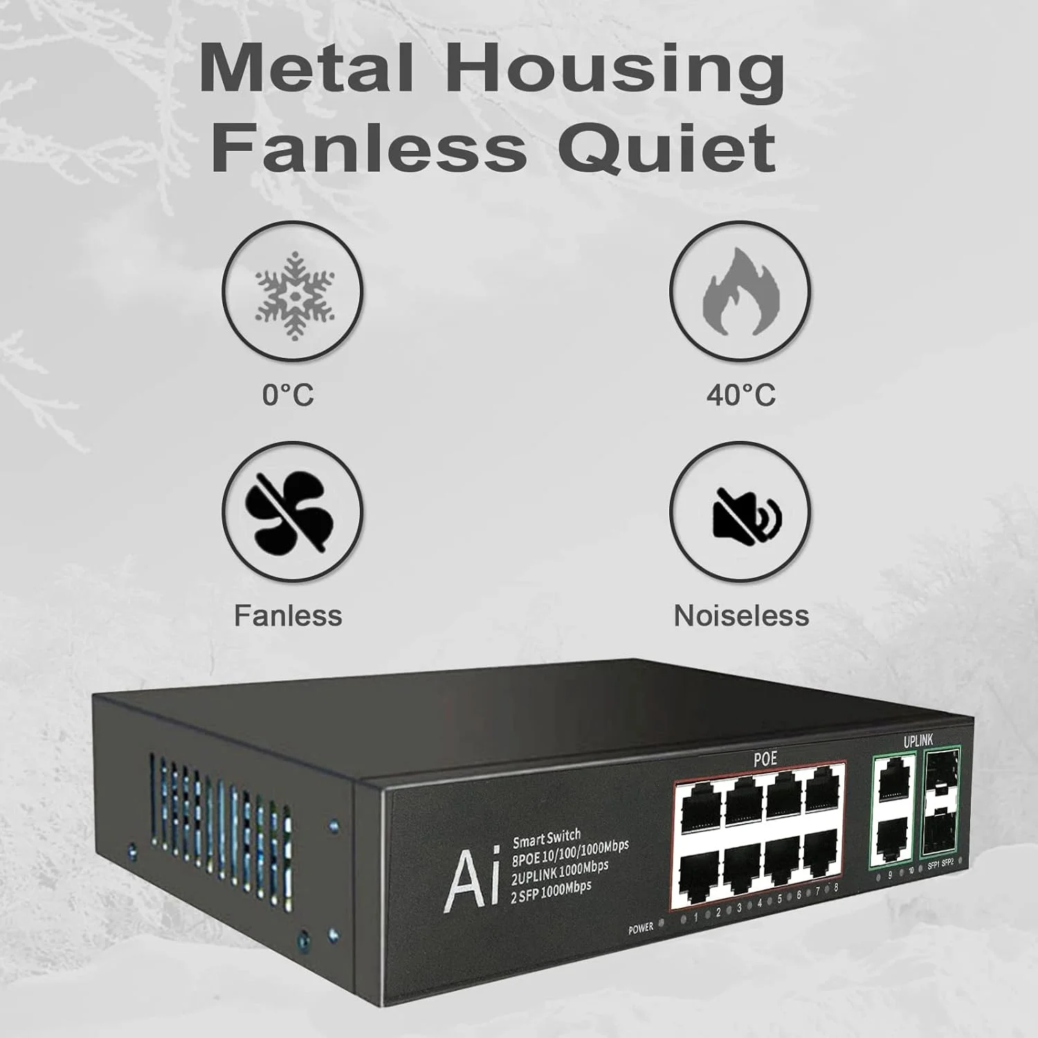 سوئیچ غیر مدیریتی هوشمند PoE هانو تک، 8 پورت گیگابیتی - 1000 مگابیت بر ثانیه، 8 پورت PoE+، 2 پورت RJ45 آپلینک 1000 مگابیت بر ثانیه + 2 پورت SFP 1.25G (بدون ماژول SFP)، سوئیچ شبکه 120 واتی مبتنی بر IC سوئیچ غیر مدیریتی هوشمند PoE هانو تک، 8 پورت گیگابیتی - 1000 مگابیت بر ثانیه، 8 پورت PoE+، 2 پورت RJ45 آپلینک 1000 مگابیت بر ثانیه + 2 پورت SFP 1.25G (بدون ماژول SFP)، سوئیچ شبکه 120 واتی مبتنی بر IC