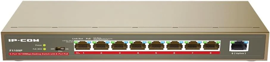 سوئیچ 9 پورت غیر مدیریتی آی پی-کام مدل F1109P با 8 پورت PoE