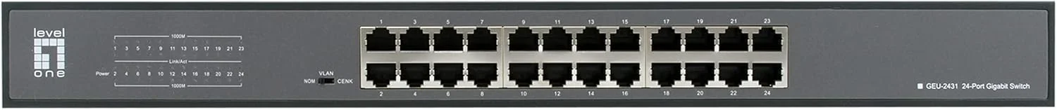 سوییچ LevelOne 19 اینچ 24 پورت گیگابیتی غیر مدیریتی (GEU-2431)