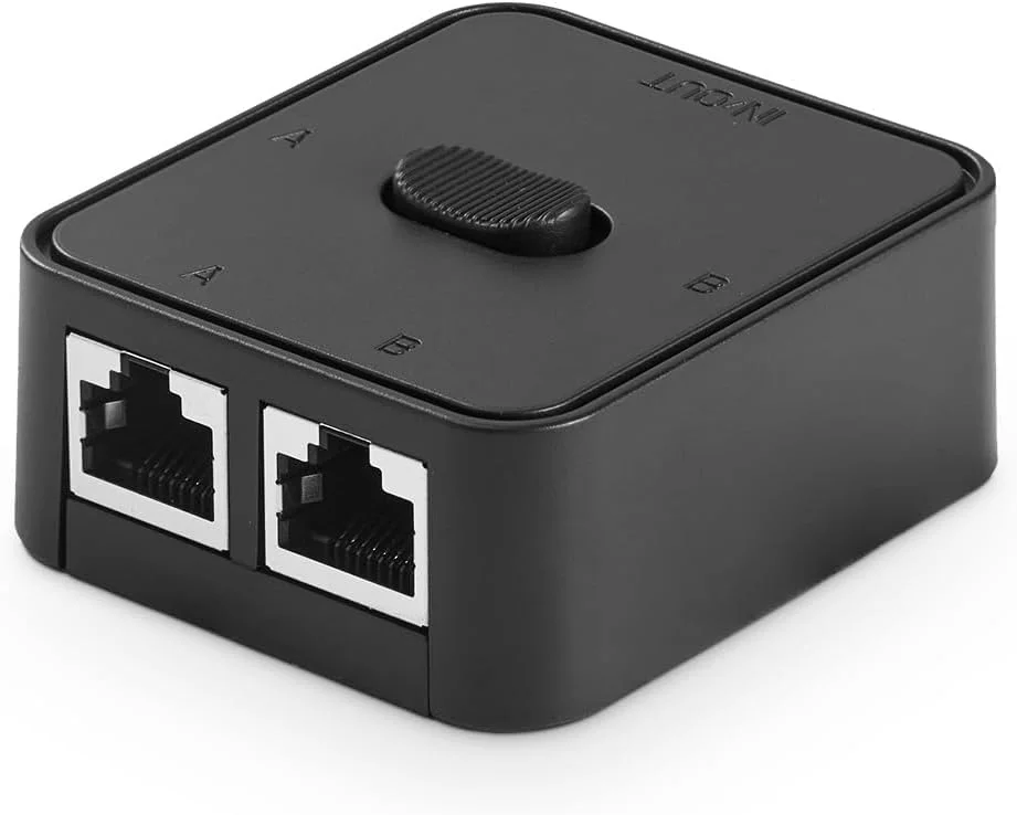 سوییچ شبکه گیگابیتی NALACAL، انتخابگر پسیو اترنت، ورودی/خروجی به شبکه A یا B، هاب شبکه خانگی، اسپلیتر اترنت اداری، سوییچر دستی دو طرفه، بدون نیاز به برق