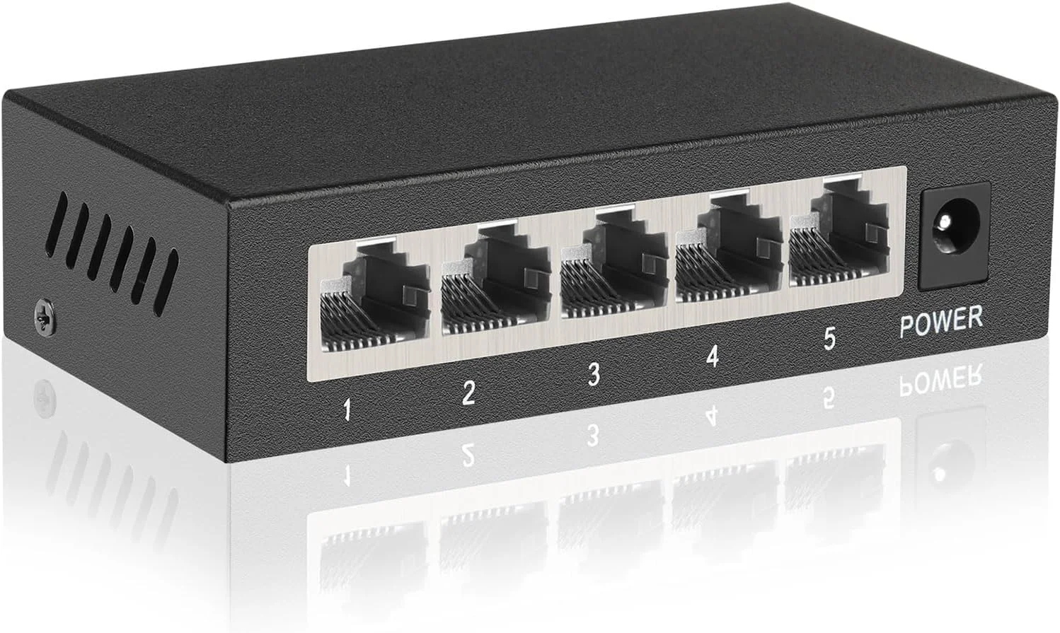 سوییچ اترنت 5 پورت 100 مگابیتی NALACAL، سوییچ شبکه غیر مدیریتی، اسپلیتر اترنت، پلاگ اند پلی، طراحی فلزی بدون فن، پورت های محافظت شده، بهینه سازی ترافیک، قابل نصب روی میز یا دیوار