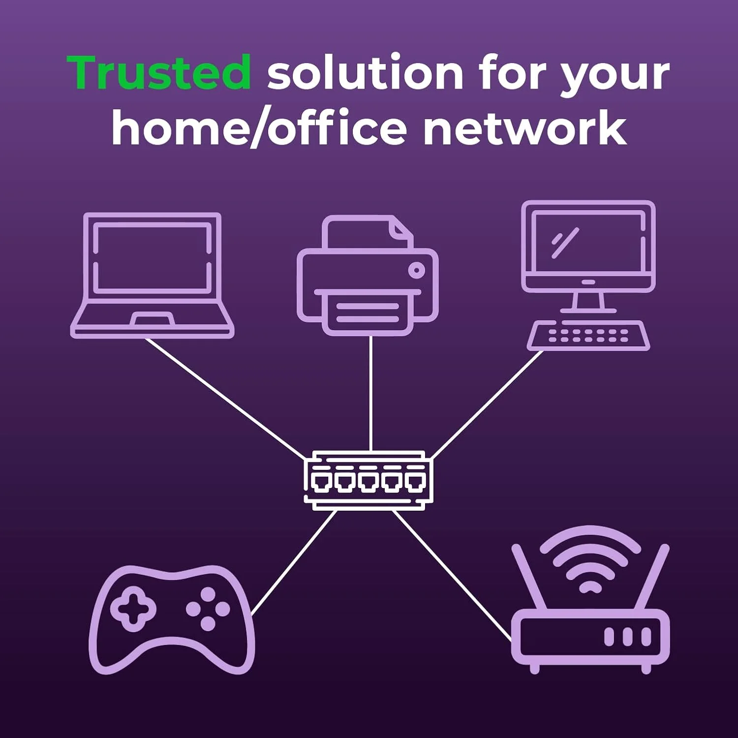 سوییچ اترنت 5 پورت NRS - اسپلیتر اترنت غیر مدیریتی برای خانه یا دفتر، Plug-and-Play، قابل نصب روی میز یا دیوار، توسعه دهنده اترنت 10/100 مگابایتی برای گسترش مطمئن شبکه.