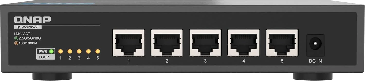 سوئیچ غیر مدیریتی 5 پورت 10GBASE-T کیونپ (QSW-3205-5T-US)