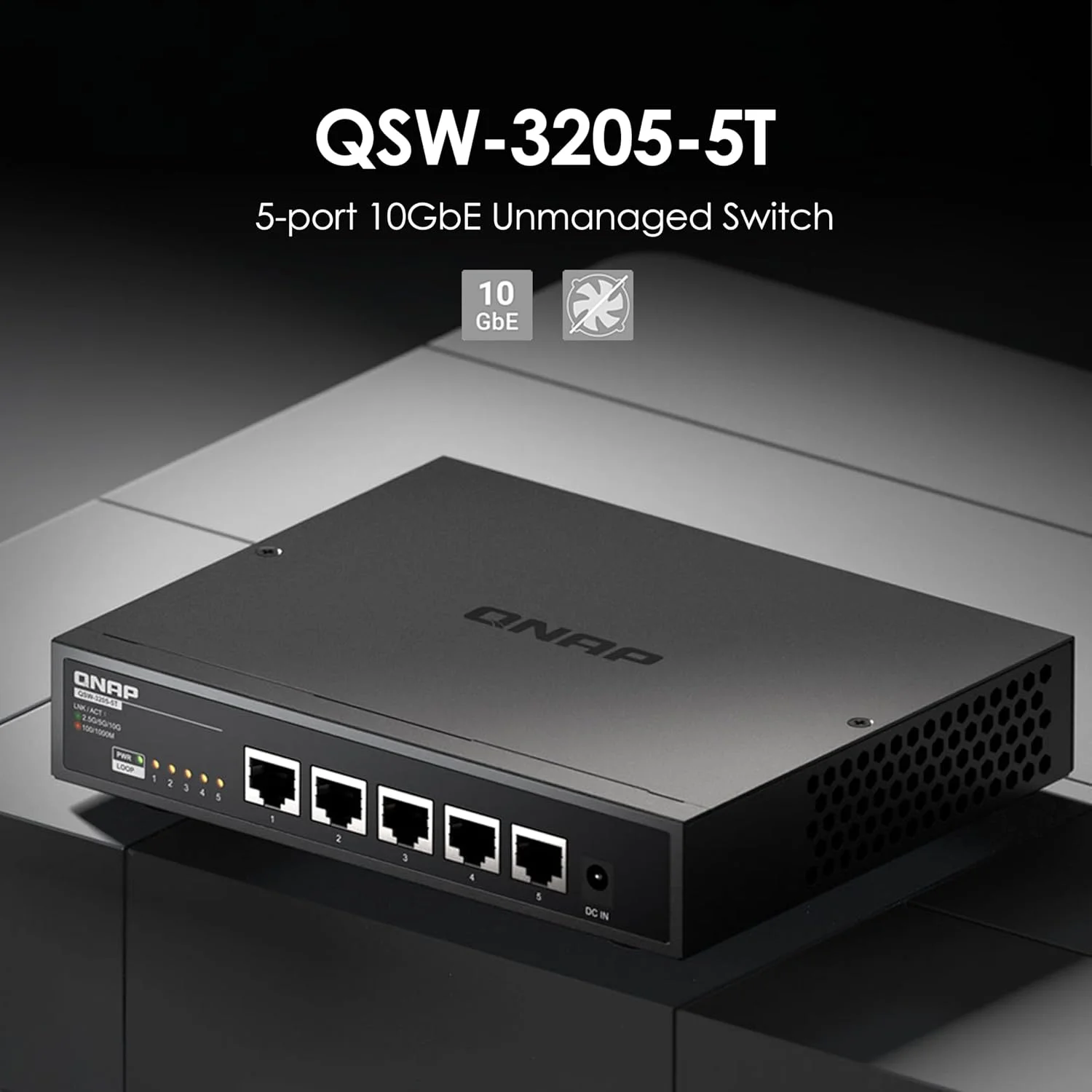 سوئیچ غیر مدیریتی 5 پورت 10GBASE-T کیونپ (QSW-3205-5T-US)