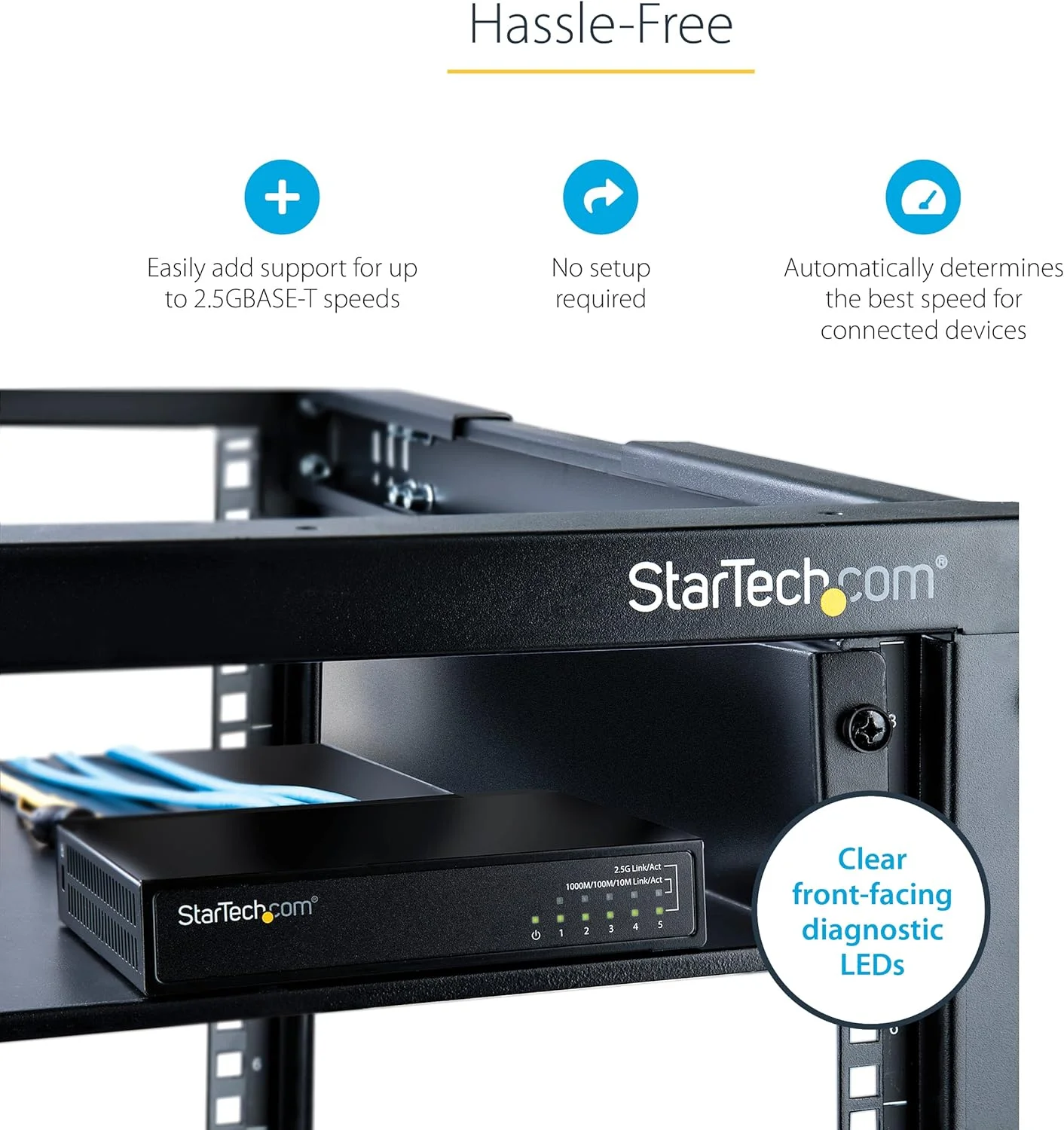 سوییچ غیر مدیریتی 2.5G StarTech.com - سوییچ 5 پورت گیگابیتی - سوییچ غیر مدیریتی 2.5GBASE-T - سوییچ شبکه - قابل نصب روی میز یا دیوار - سازگار با دستگاه های 10/100/1000 مگابیت بر ثانیه - جامبو 9K (DS52000)