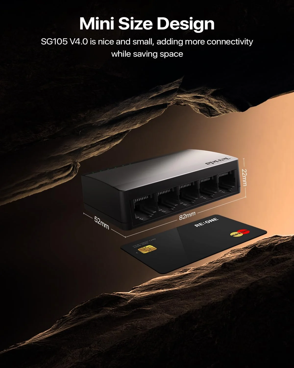 تندا SG105، سوئیچ 5 پورت گیگابیتی، سوئیچ اترنت غیر مدیریتی، اسپلیتر اترنت اداری، پلاگ اند پلی، بدنه پلاستیکی، رومیزی/قابل نصب روی دیوار، بدون فن و بی صدا، حفاظت مادام العمر محدود