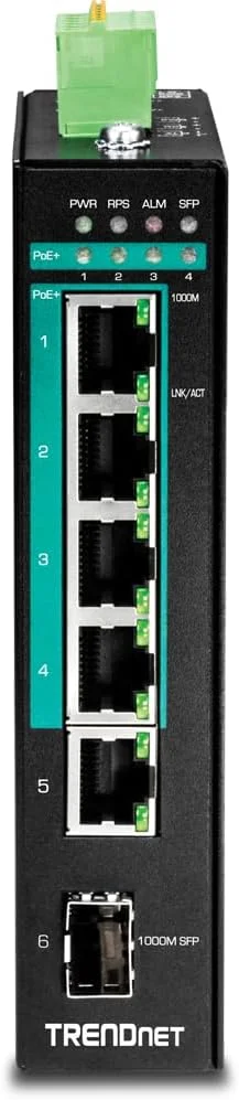 سوئیچ صنعتی 5 پورت گیگابیتی PoE+ ریلی DIN ترندنت، بودجه توان 120 وات، 1 اسلات SFP، دارای استاندارد IP30، سوئیچ غیر مدیریتی، سوئیچ شبکه گیگابیتی PoE+، مشکی، TI-PG541 سوئیچ صنعتی 5 پورت گیگابیتی PoE+ ریلی DIN ترندنت، بودجه توان 120 وات، 1 اسلات SFP، دارای استاندارد IP30، سوئیچ غیر مدیریتی، سوئیچ شبکه گیگابیتی PoE+، مشکی، TI-PG541