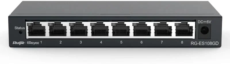 سوئیچ غیر مدیریتی با 8 پورت RJ45، محفظه فولادی، ایده آل برای شبکه های کوچک و بهبود اتصال دستگاه