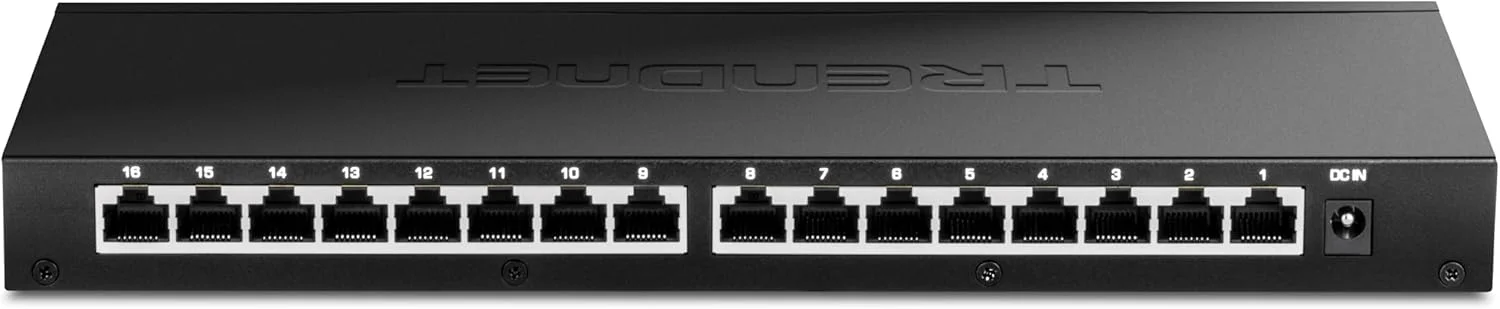 سوئیچ اترنت شبکه رومیزی 16 پورت 2.5G ترندنت، TEG-S3160، دارای 16 پورت RJ-45 2.5 گیگابیتی، ظرفیت سوئیچینگ 80 گیگابیت بر ثانیه، سازگار با NDAA TAA، مشکی