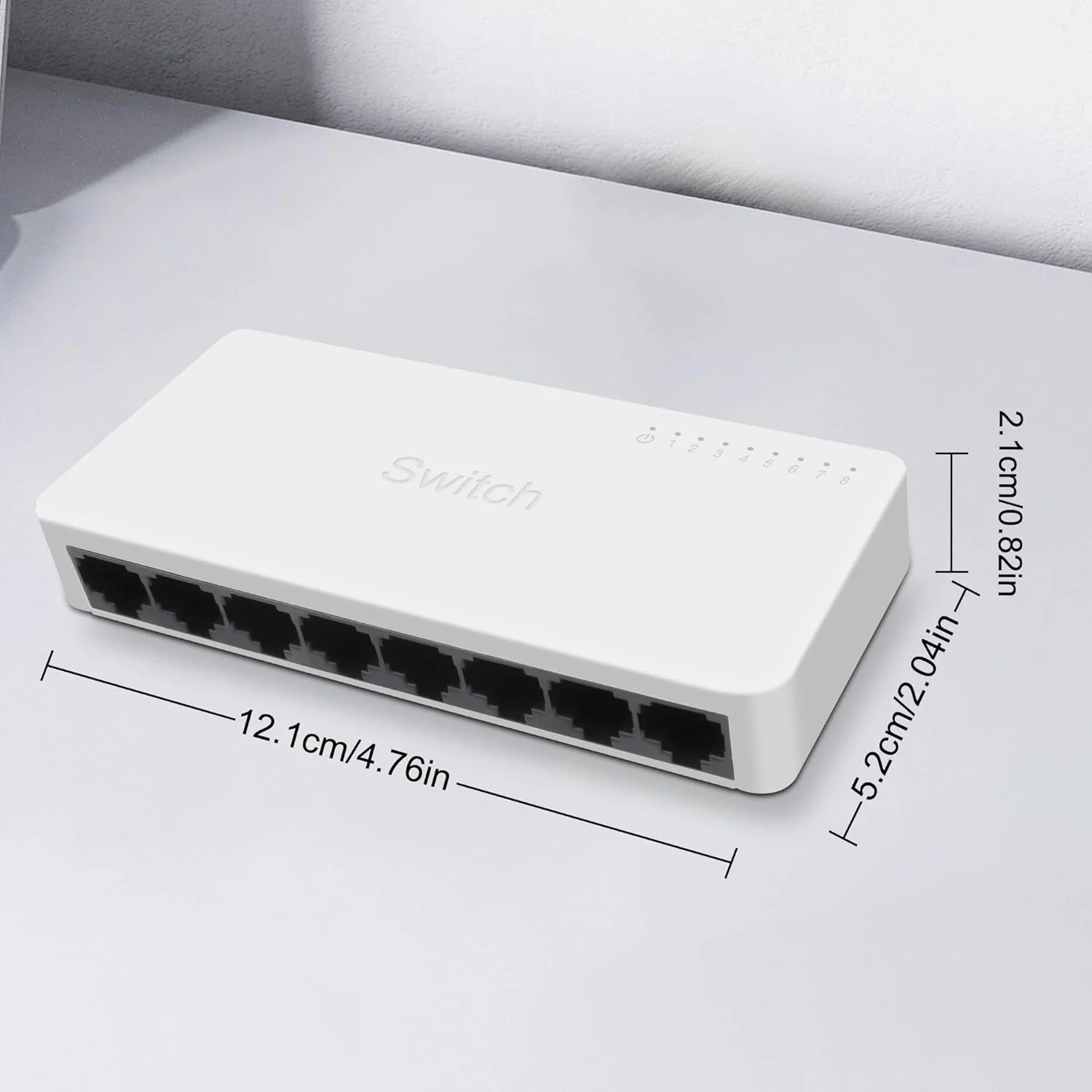 هاب تقسیم کننده شبکه اترنت 8 پورت XMSJSIY RJ45، هاب اترنت غیر مدیریتی 10/100 مگابیت بر ثانیه برای روتر، لپ تاپ و دستگاه های اینترنتی - 1 عدد