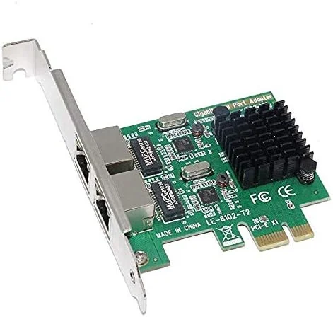 کارت شبکه PCI-E دو پورت 1000Mbps گیگابیتی اترنت، آداپتور توسعه RJ45 LAN برای کامپیوتر رومیزی، مناسب برای خودرو