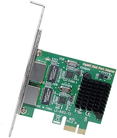 کارت شبکه PCI-E دو پورت 1000Mbps گیگابیتی اترنت، آداپتور توسعه RJ45 LAN برای کامپیوتر رومیزی، مناسب برای خودرو