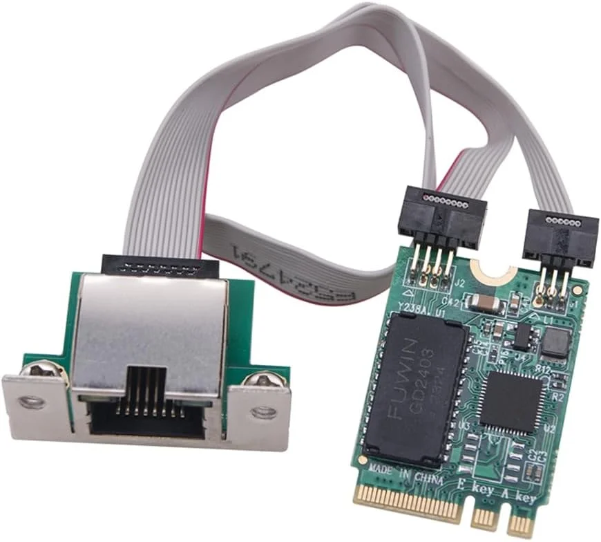 آداپتور شبکه 2.5G/1000/100Mbps M2 RJ45 با تراشه RTL8125BG، کارت شبکه گیگابیتی M.2، مینی PCIE