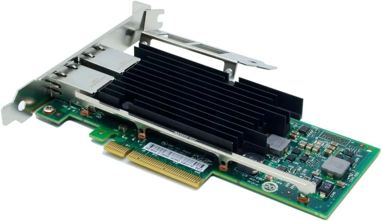 کارت شبکه 10 گیگابیتی Intel X540-T2 PCI-E - چیپست، آداپتور شبکه همگرا 10 گیگابیتی PCI Express X8، کارت NIC دو پورت RJ45 برای ویندوز سرور، لینوکس، VMware ESX