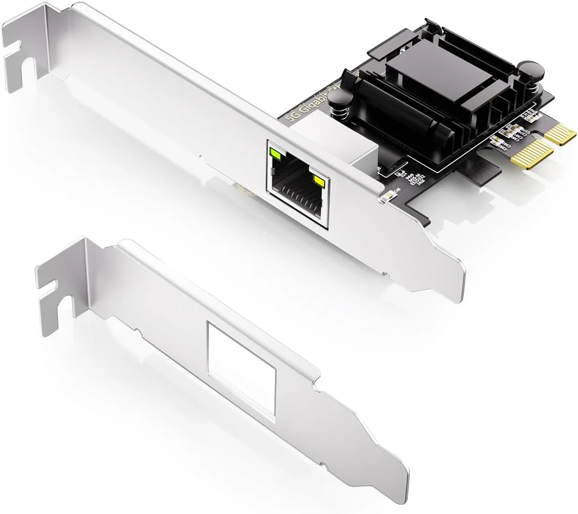کارت شبکه 10Gtek PCIe با سرعت 5 گیگابیت بر ثانیه، مذاکره خودکار 100M/2.5G/5G، برای ویندوز 8/10/11، ویندوز سرور 2016/2019/2022، Centos 7/8/9، VMware ESXi 6، Ubuntu 20/22، Freebsd 13/14