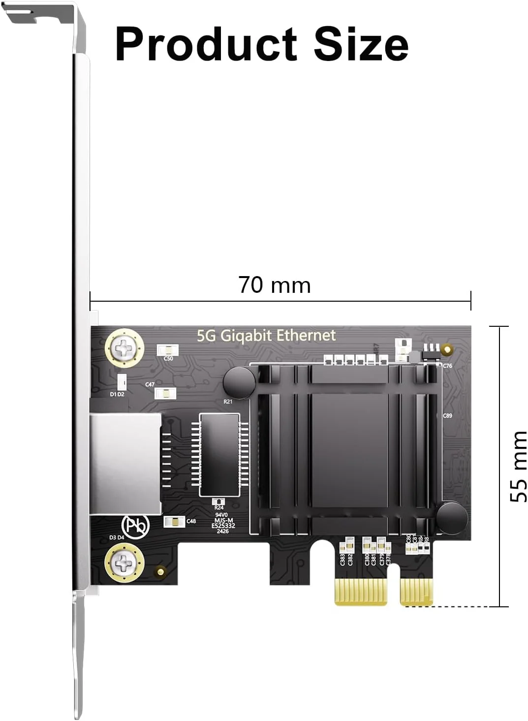 کارت شبکه 10Gtek PCIe با سرعت 5 گیگابیت بر ثانیه، مذاکره خودکار 100M/2.5G/5G، برای ویندوز 8/10/11، ویندوز سرور 2016/2019/2022، Centos 7/8/9، VMware ESXi 6، Ubuntu 20/22، Freebsd 13/14