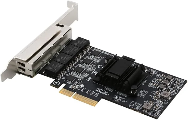 کارت شبکه 4 پورت 2.5Gbps PCIe X1 با پورت RJ45 و چیپ Realtek RT8125B، کارت شبکه اترنت PCIE 1X LAN