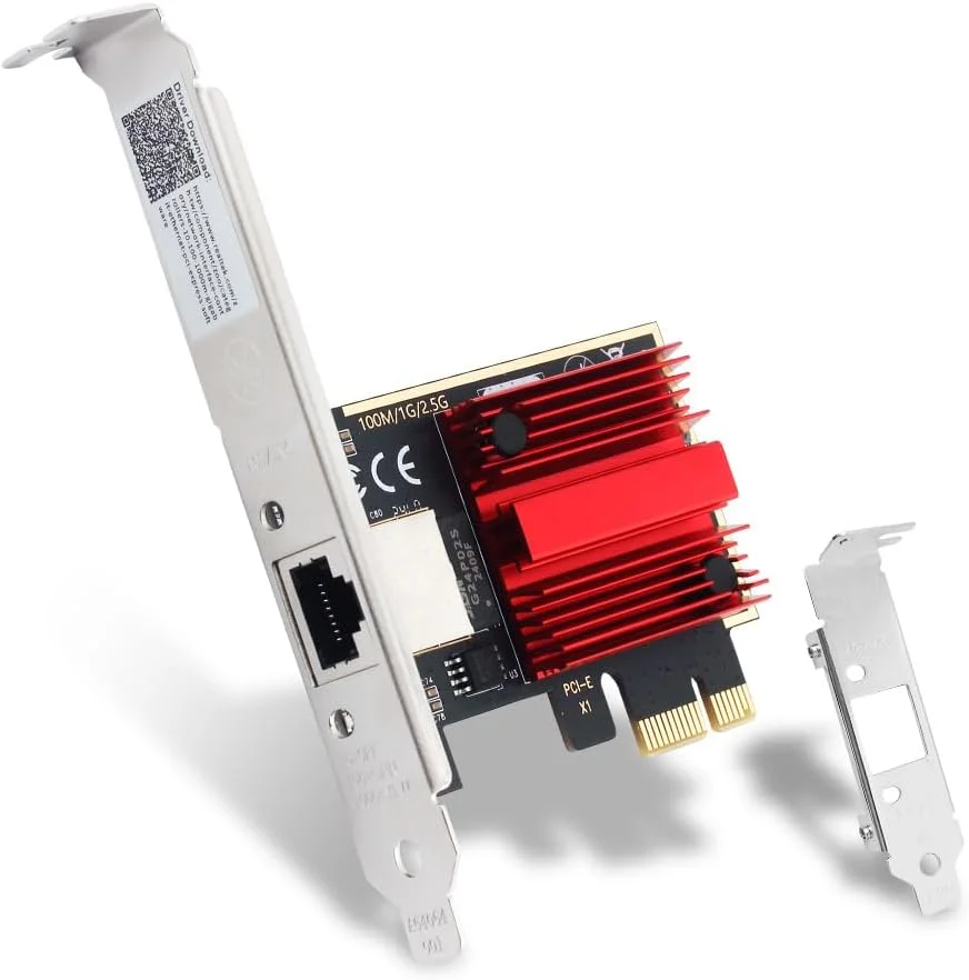 آداپتور شبکه فنوی RJ45 2.5GBase-T PCIe WiFi RTL8125 2500/1000/100Mbps PCI Express گیگابیتی اترنت وایرلس کارت شبکه RJ45 LAN NIC Controller پشتیبانی از Windows/Linux/MAC