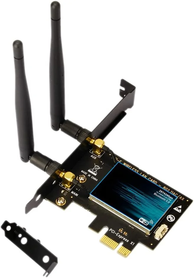 کارت شبکه PCI-E وای فای 6 با سرعت 2974 مگابیت بر ثانیه، دو بانده 2.4G/5GHz