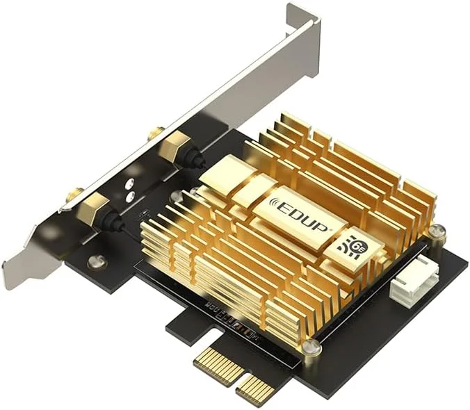 کارت شبکه وایرلس بلوتوث 5.2 با سرعت بالا WiFi 6E 3000Mbps PCIE X1، تراشه Intel AX210NGW 2.4G/ 5G/6GHz