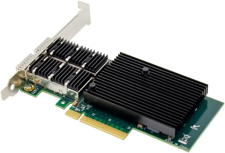 کارت شبکه فیبر نوری دو پورت PCIE X8 40Gbps SFP با چیپ Intel X710 8x کارت شبکه گیگابیتی اترنت