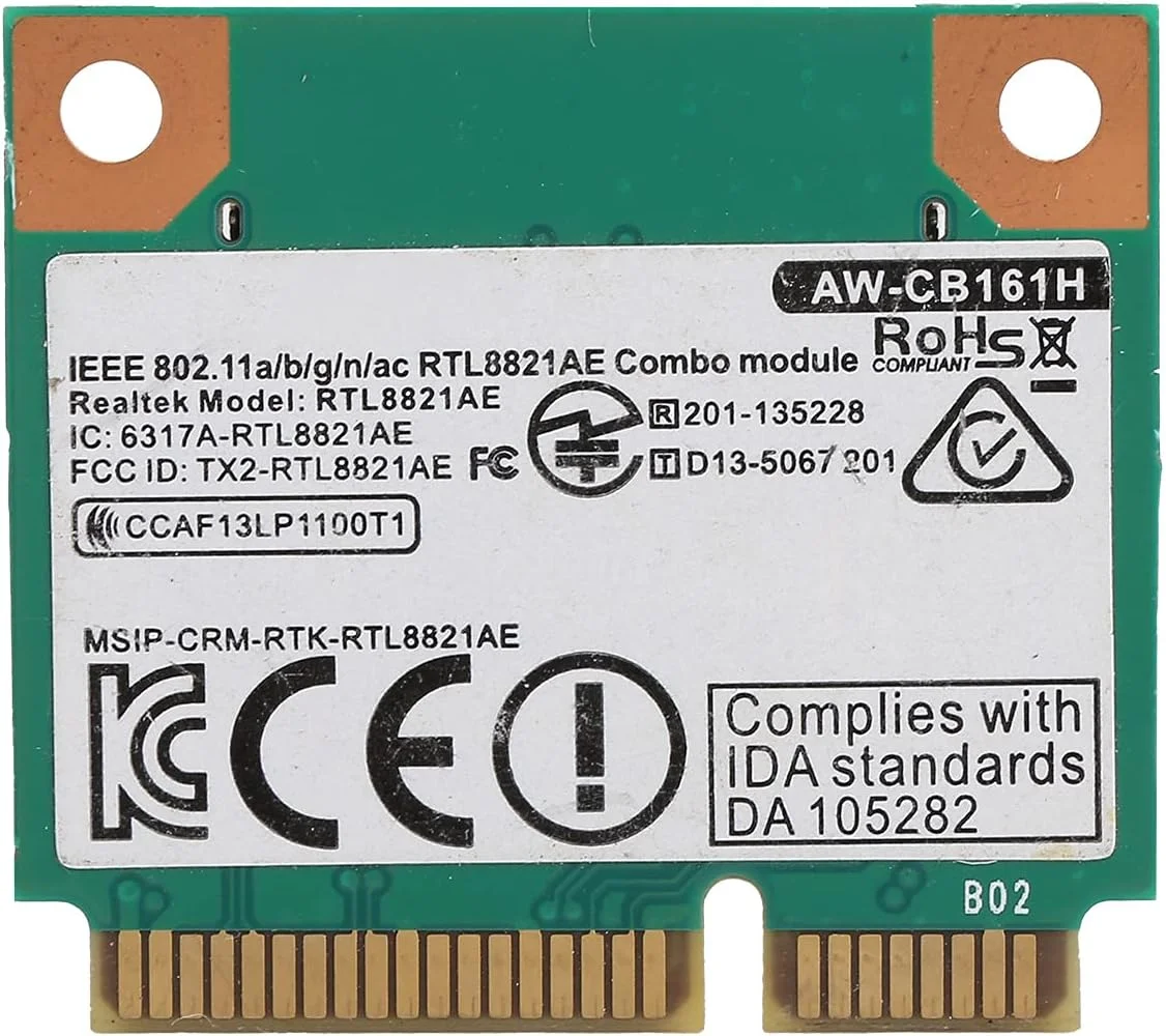 ماژول وای فای، مینی PCI‑E 2.4/5.0GHz 433Mbps بلوتوث 4.0 IEEE 802.11a/b/g/n/ac کارت شبکه بی سیم، برای لپ تاپ ها