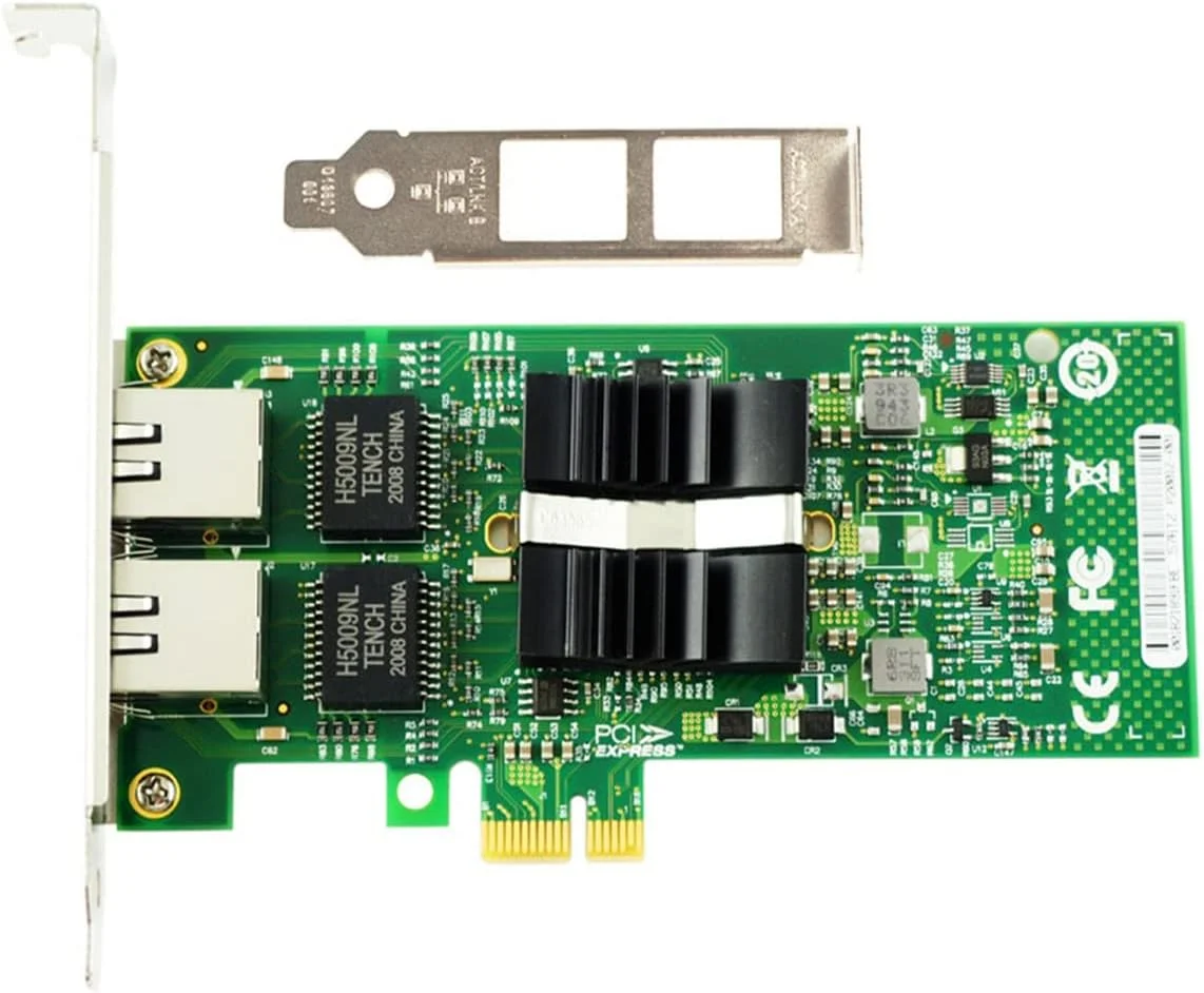 کارت شبکه دو پورت گیگابیتی PCI-E X1 مدل 82576-T2 با سرعت 1000 مگابیت بر ثانیه